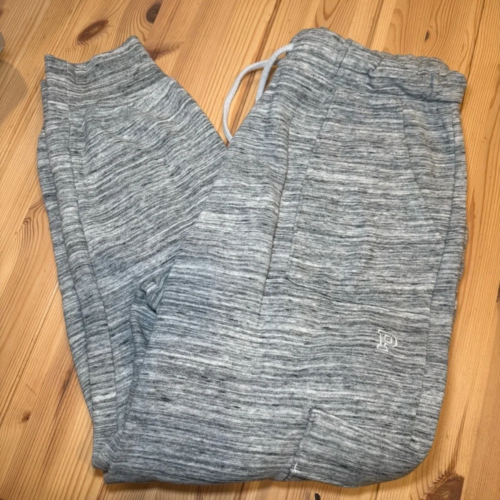 PINK Victoria's Secret Heather Gray Jogger Sweatpants Large - Picture 1 of 5
